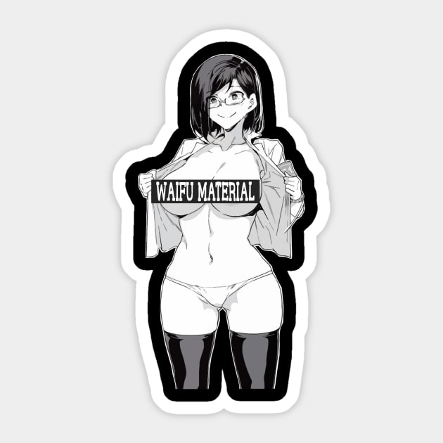 Waifu material Lewd Ecchi Sexy Anime Girl Undress Sticker by Dokey4Artist